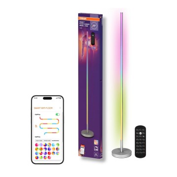 Osram - LED RGBW dimbar golvlampa SMART+ MAGIC LED/11,5 W/230 V 2700–6500 K silverfärgad Wi‑Fi + fjärrkontroll
