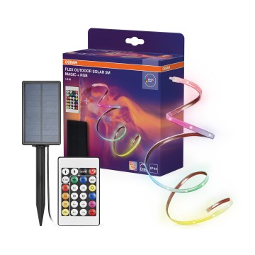 Osram - LED RGBW dimbar solcells-LED-remsa FLEX MAGIC 5m LED/1,6W/3,7V 2000 mAh IP44 + fjärrkontroll