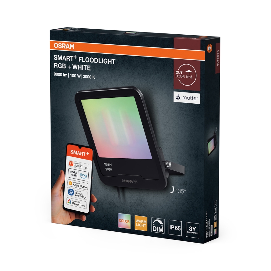 Osram - SMART+ LED RGBW dimbart strålkastare 100W/230V IP65 Wi‑Fi