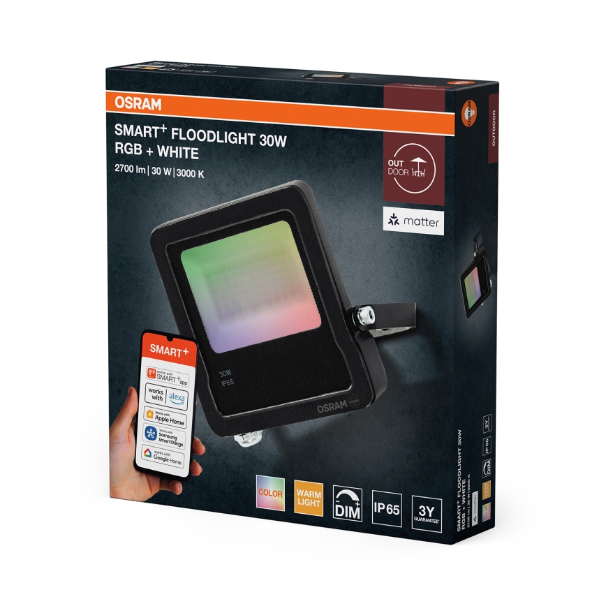 Osram - SMART+ FLOODLIGHT LED RGBW dimbar strålkastare LED/30W/230V IP65 Wi-Fi