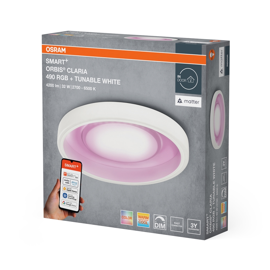 Osram - LED RGBW Dimbar taklampa SMART+ CLARIA LED/32W/230V Ø 49 cm 2700-6500K Wi-Fi