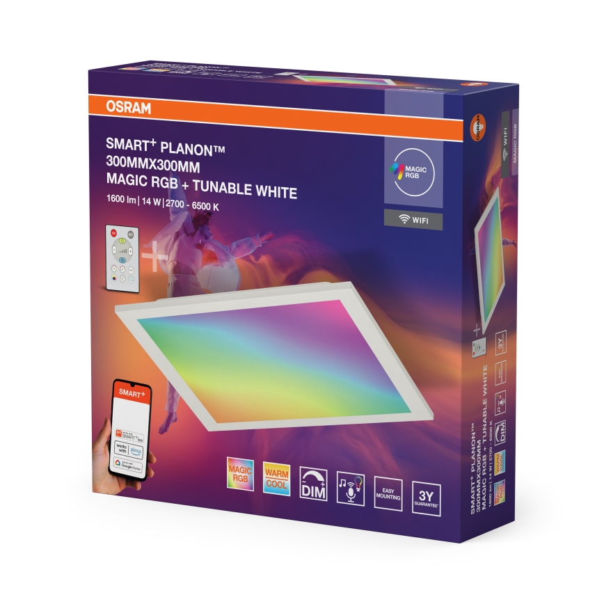 Osram - LED RGBW Dimmbar taklampa SMART+ MAGIC LED/14W/230V 2700-6500K 30x30 cm Wi-Fi + fjärrkontroll