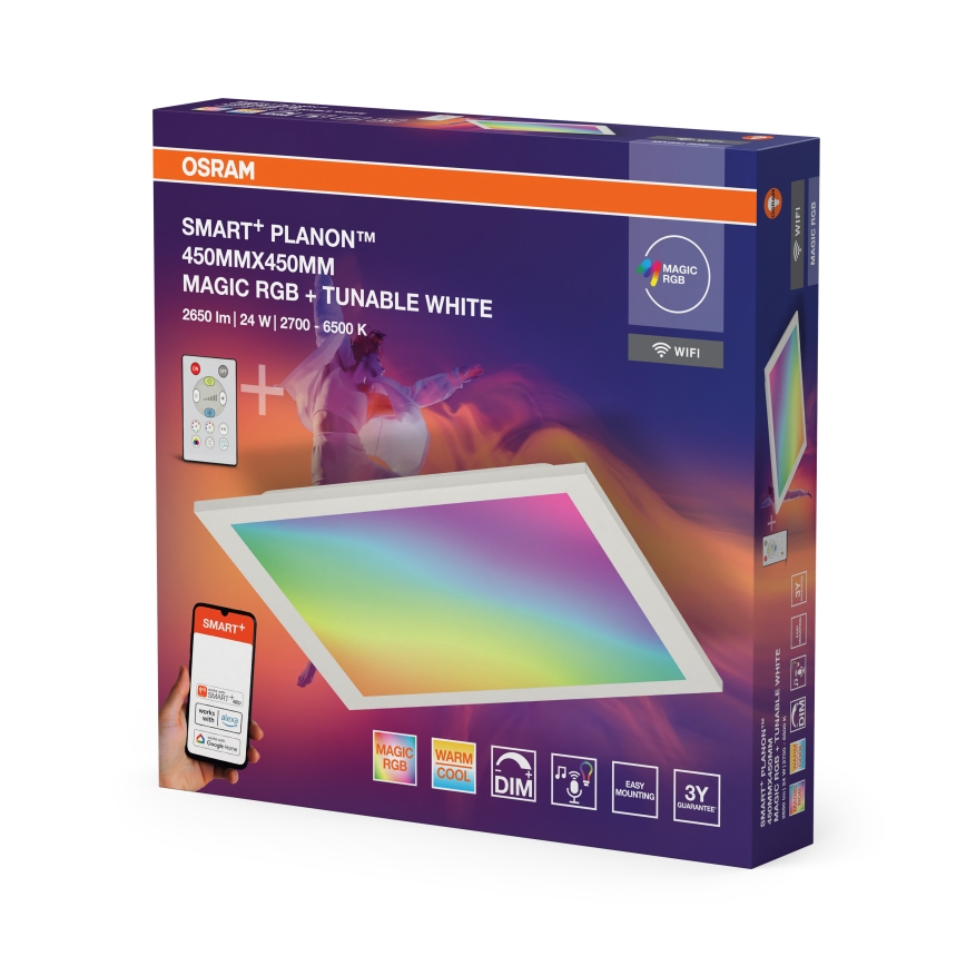 Osram - LED RGBW Dimbart takarmatur SMART+ MAGIC LED/24W/230V 2700-6500K 45x45 cm Wi-Fi + fjärrkontroll