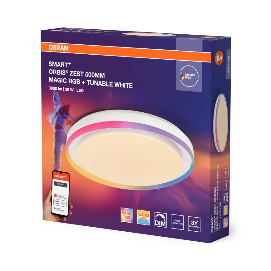 Osram - LED RGBW Dimbart takarmatur SMART+ MAGIC LED/38W/230V Ø 49 cm vit 2700–6500 K Wi‑Fi