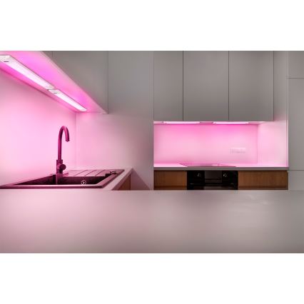 Osram - LED RGBW underskåpsbelysning med dimmer och rörelsesensor LINEAR EDGE LED/8W/230V 50 cm vit + fjärrkontroll