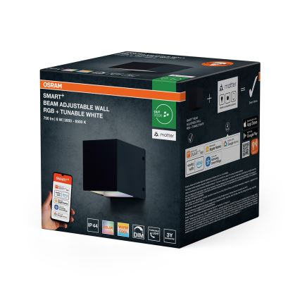 Osram - LED RGBW dimbar väggarmatur för utomhusbruk SMART+ BEAM LED/8W/230V 3000-6500K IP44 Wi-Fi