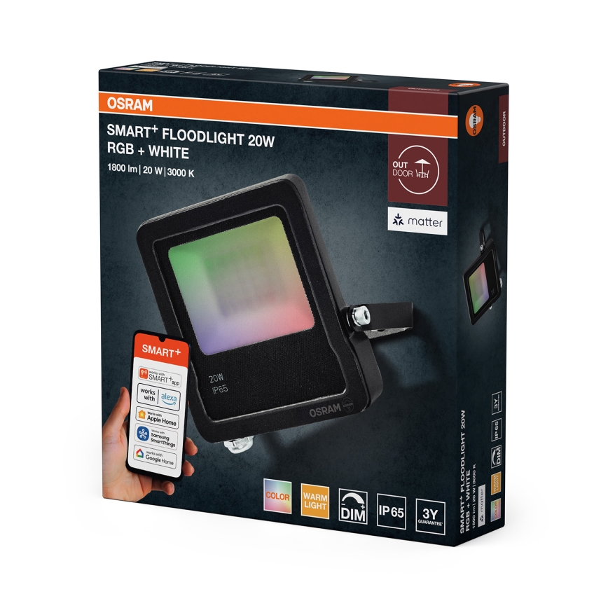 Osram - LED RGBW dimbar strålkastare SMART+ FLOODLIGHT LED/20W/230V IP65 Wi-Fi