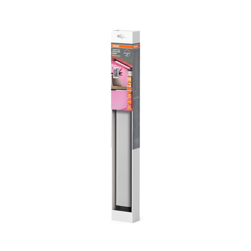 Osram - LED RGBW dimbar underskåpsarmatur med rörelsesensor LINEAR EDGE LED/8W/230V 50 cm svart + fjärrkontroll