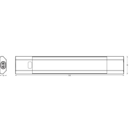 Osram - LED RGBW dimbar underskåpsarmatur med rörelsesensor LINEAR EDGE LED/8W/230V 50 cm svart + fjärrkontroll