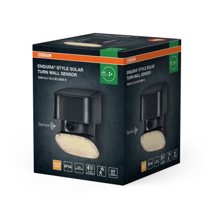 Osram - LED solcellsvägglampa med sensor ENDURA STYLE LED/10,3W/4,2V 2000 mAh IP54 antracit