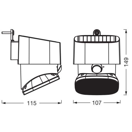 Osram - LED solcellsvägglampa med sensor ENDURA STYLE LED/10,3W/4,2V 2000 mAh IP54 antracit