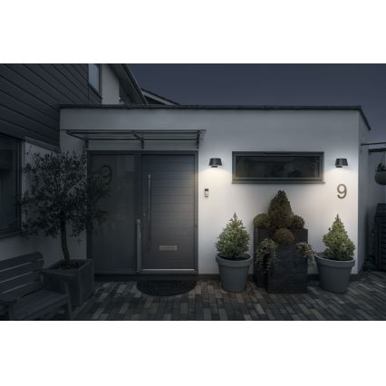 Osram - LED-solcellsdriven vägglampa med sensor ENDURA STYLE LED/10,1W/4,2V 2000 mAh IP54 antracit