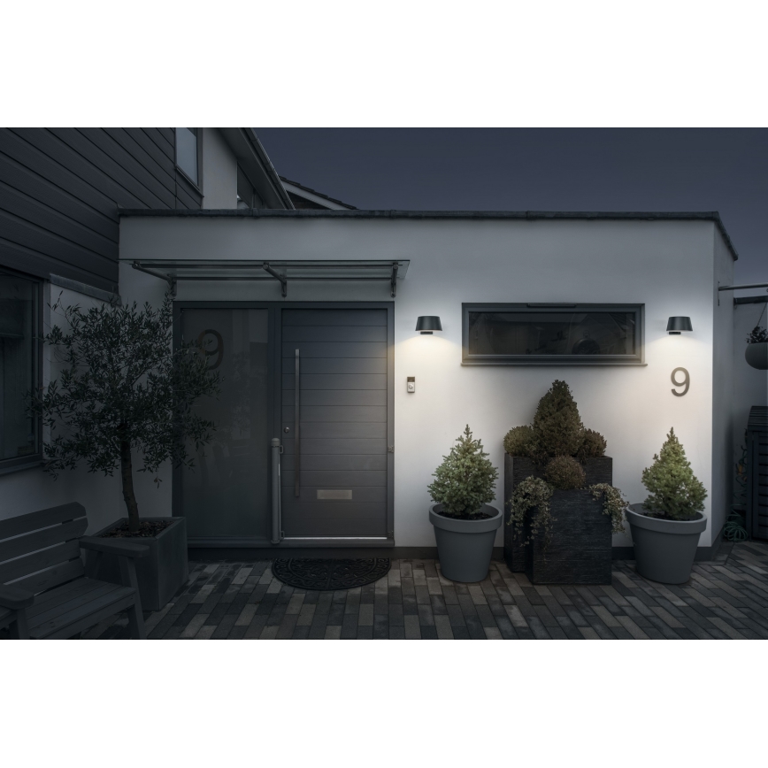 Osram - LED-solcellsdriven vägglampa med sensor ENDURA STYLE LED/10,1W/4,2V 2000 mAh IP54 antracit