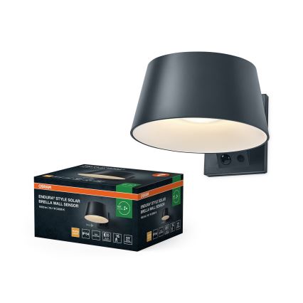 Osram - LED-solcellsdriven vägglampa med sensor ENDURA STYLE LED/10,1W/4,2V 2000 mAh IP54 antracit