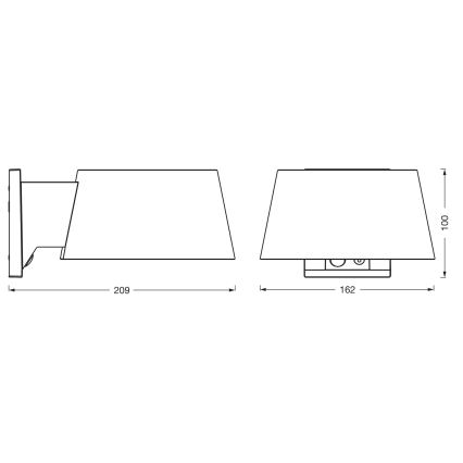 Osram - LED-solcellsdriven vägglampa med sensor ENDURA STYLE LED/10,1W/4,2V 2000 mAh IP54 antracit