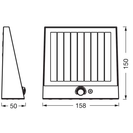 Osram - LED-solcells-vägglampa med sensor ENDURA STYLE LED/10,2W/4,2V 2000 mAh IP54 antracit