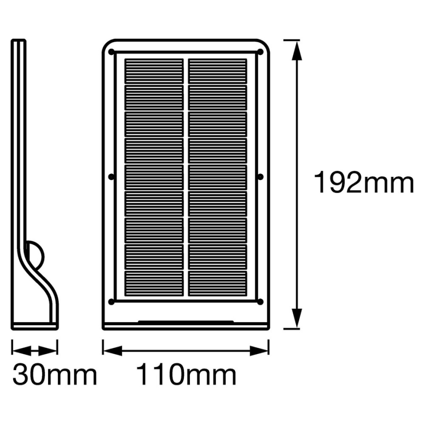 Osram - LED solcellsdriven vägglampa med DOORLED-sensor, 3 W, 3,3 V, 2000 mAh, IP44, vit