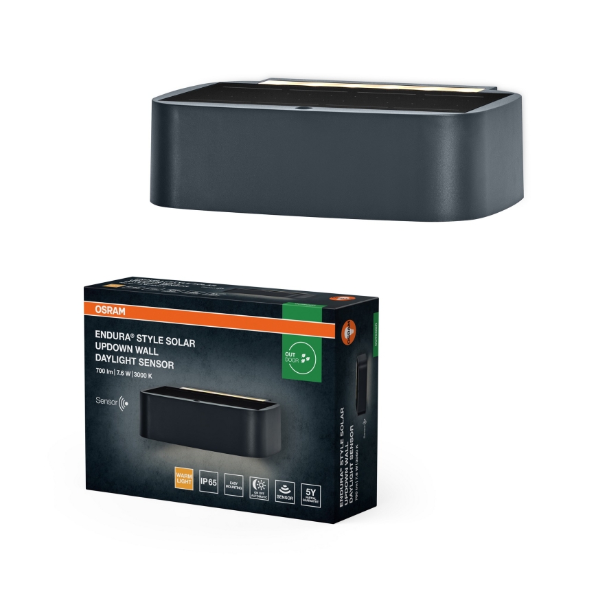 Osram - Dimbar LED-solcellsväggarmatur ENDURA STYLE LED/7,6W/4,2V 2000 mAh IP65 antracit