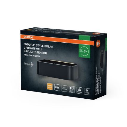 Osram - Dimbar LED-solcellsväggarmatur ENDURA STYLE LED/7,6W/4,2V 2000 mAh IP65 antracit