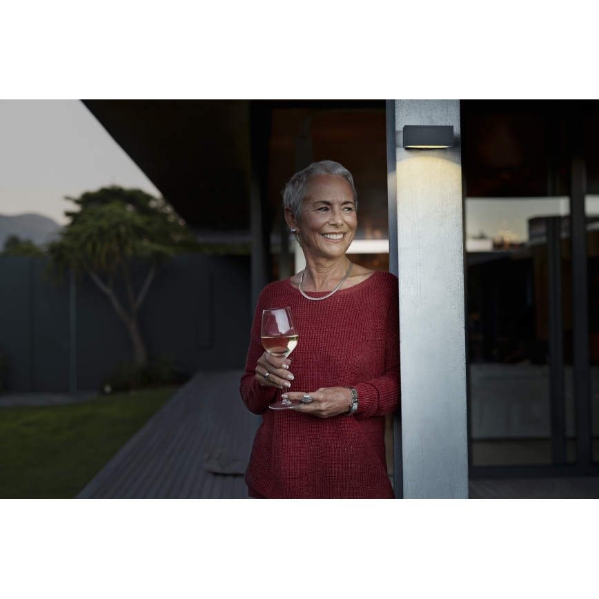 Osram - Dimbar solcellsdriven väggarmatur med sensor ENDURA STYLE LED/10,7W/4,2V 2000 mAh IP65 antracit