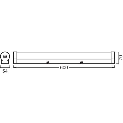 Osram - Dimbar LED-badrumsspegelbelysning ORBIS TUBE LED/12W/230V 3000/4000K 60 cm IP44 mattkrom