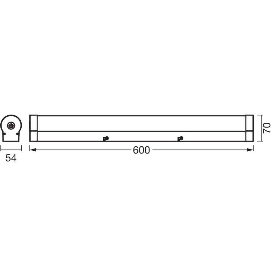 Osram - Dimbar LED-badrumsspegelbelysning ORBIS TUBE LED/12W/230V 3000/4000K 60 cm IP44 mattkrom