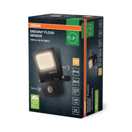 Osram - LED-strålkastare med sensor ENDURA LED/20W/230V 3000K IP44