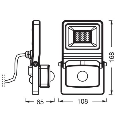 Osram - LED-strålkastare med sensor ENDURA LED/20W/230V 3000K IP44