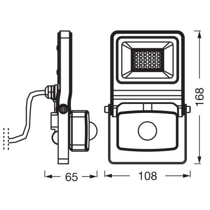 Osram - LED-strålkastare med sensor ENDURA LED/20W/230V 3000K IP44