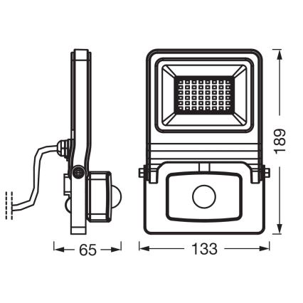 Osram - LED-strålkastare med sensor ENDURA LED/30W/230V IP44