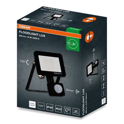 Osram - LED-strålkastare med sensor FLOODLIGHT LED/10W/230V 4000K IP65