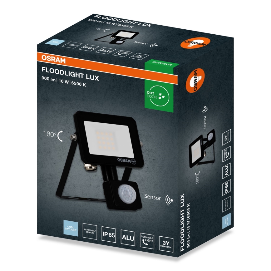 Osram - LED-strålkastare med sensor FLOODLIGHT LED/10W/230V 6500K IP65