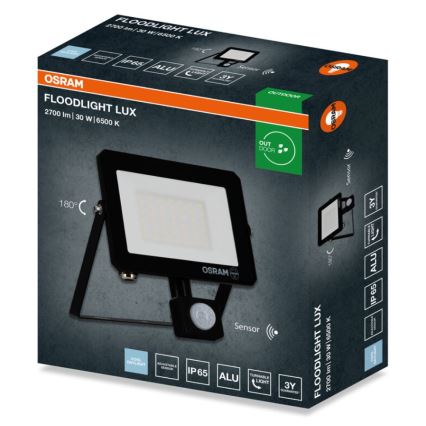 Osram - LED-strålkastare med sensor FLOODLIGHT LED/30W/230V 6500K IP65