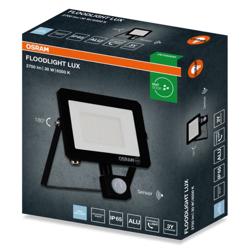 Osram - LED-strålkastare med sensor FLOODLIGHT LED/30W/230V 6500K IP65