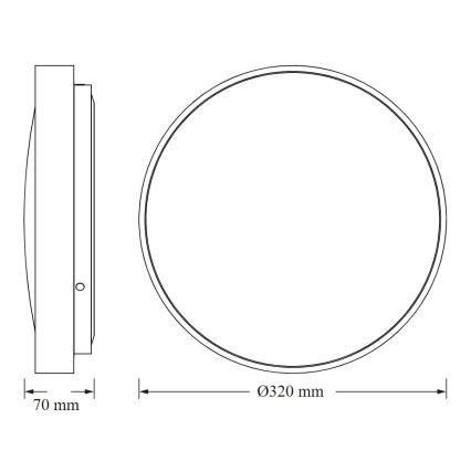 Osram - LED taklampa med skymningssensor CEILING LUXO LED/18W/230V Ø 32 cm vit