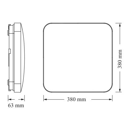 Osram - LED takarmatur med skymningssensor CEILING SQUARE LED/36W/230V 4000K 38x38 cm vit