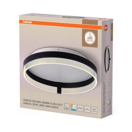 Osram - LED-taklampa DECOR CIRCLE LED/25W/230V 3000/4000/6500K Ø 40 cm svart/vit