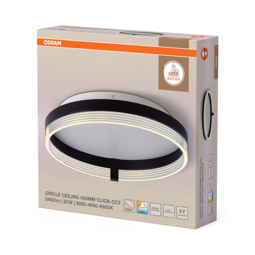Osram - LED-taklampa DECOR CIRCLE LED/25W/230V 3000/4000/6500K Ø 40 cm svart/vit