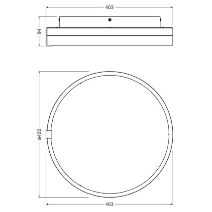 Osram - LED-taklampa DECOR CIRCLE LED/25W/230V 3000/4000/6500K Ø 40 cm svart/vit