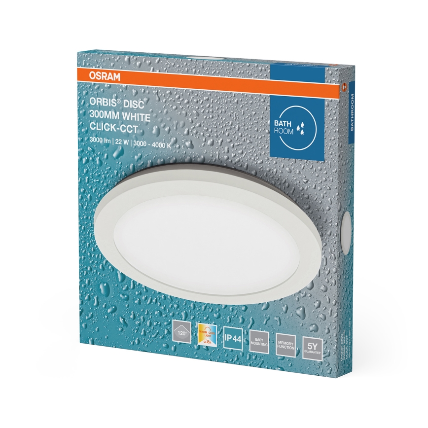 Osram - LED badrumsplafond ORBIS DISC LED/22W/230V 3000/4000K Ø 30 cm IP44 vit