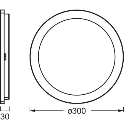 Osram - LED badrumsplafond ORBIS DISC LED/22W/230V 3000/4000K Ø 30 cm IP44 vit