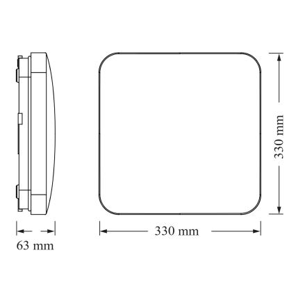 Osram - LED-takarmatur SQUARE LED/24W/230V 33x33 cm