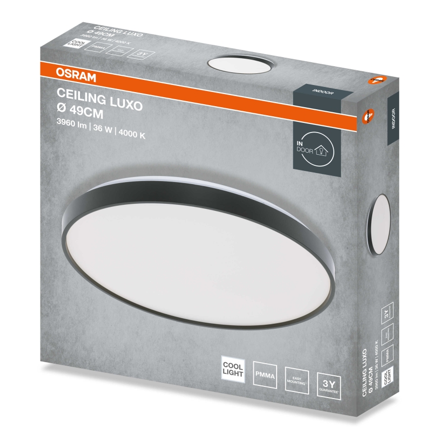 Osram - LED-taklampa CEILING LUXO LED/36W/230V Ø 49 cm svart