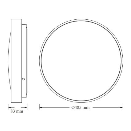 Osram - LED-taklampa CEILING LUXO LED/36W/230V Ø 49 cm svart