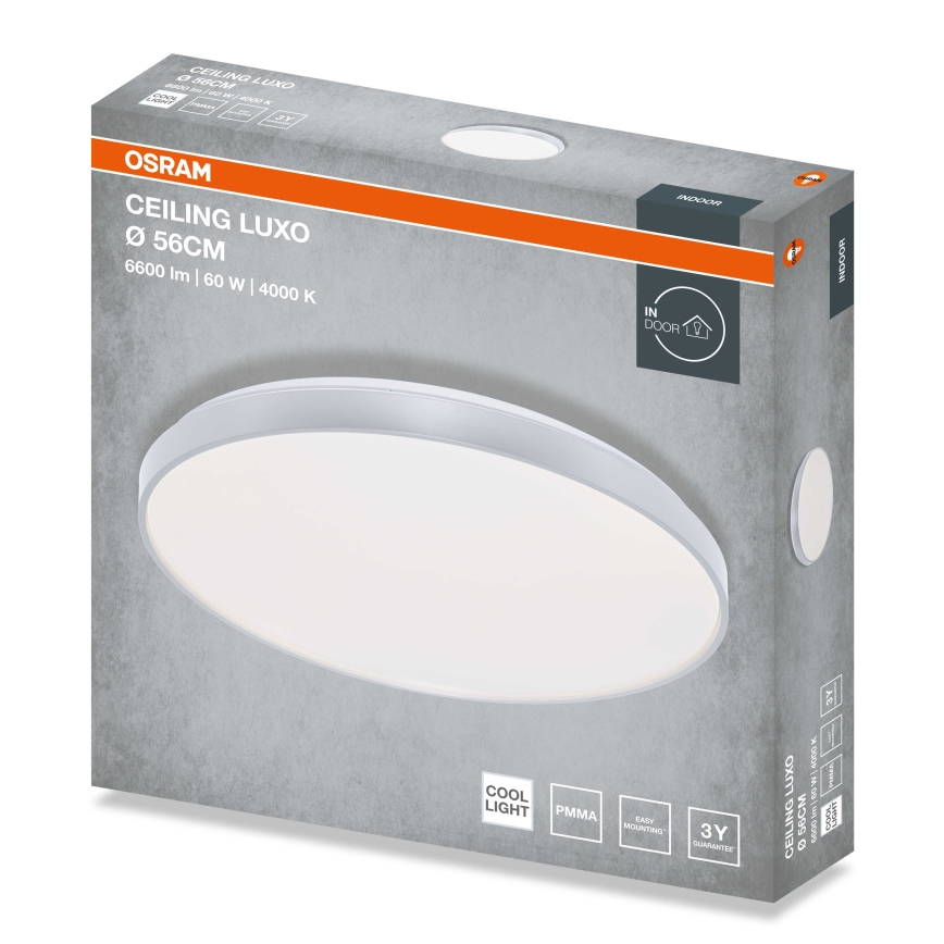 Osram - LED-taklampa CEILING LUXO LED/60W/230V Ø 56 cm silver
