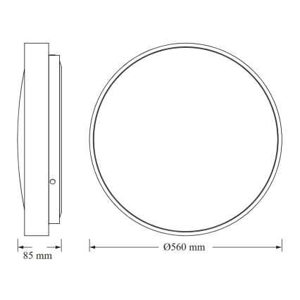 Osram - LED-taklampa CEILING LUXO LED/60W/230V Ø 56 cm silver