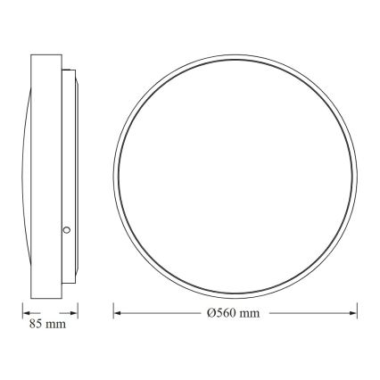 Osram - LED taklampa CEILING LUXO LED/60W/230V Ø 56 cm vit