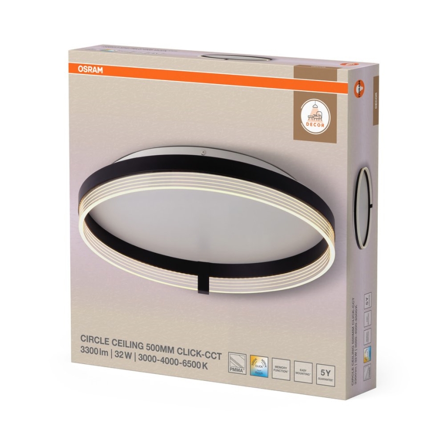 Osram - LED taklampa DECOR CIRCLE LED/32W/230V 3000/4000/6500K Ø 50 cm svart/vit