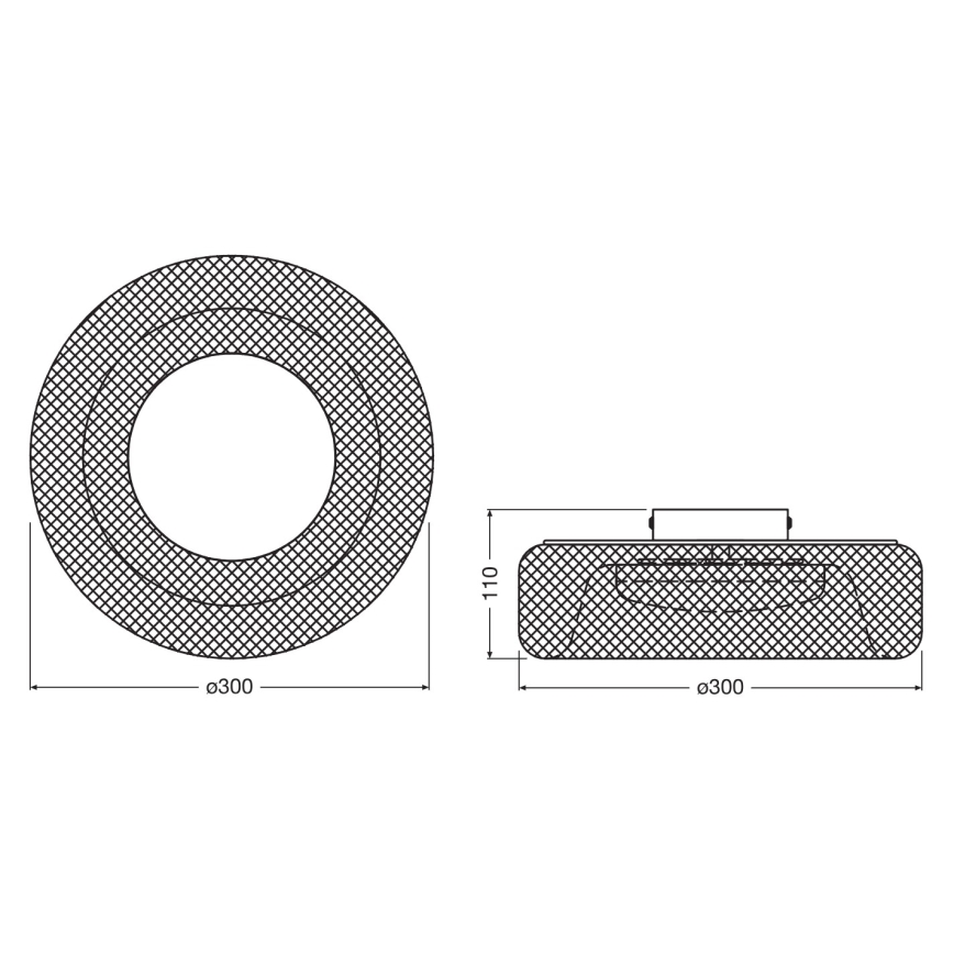Osram - LED taklampa DECOR MESH LED/18,5W/230V Ø 30 cm svart