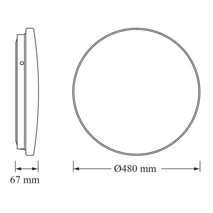 Osram - LED-badrumstaklampa med skymningssensor CEILING ROUND LED/36W/230V 6500K Ø 48 cm IP44 vit